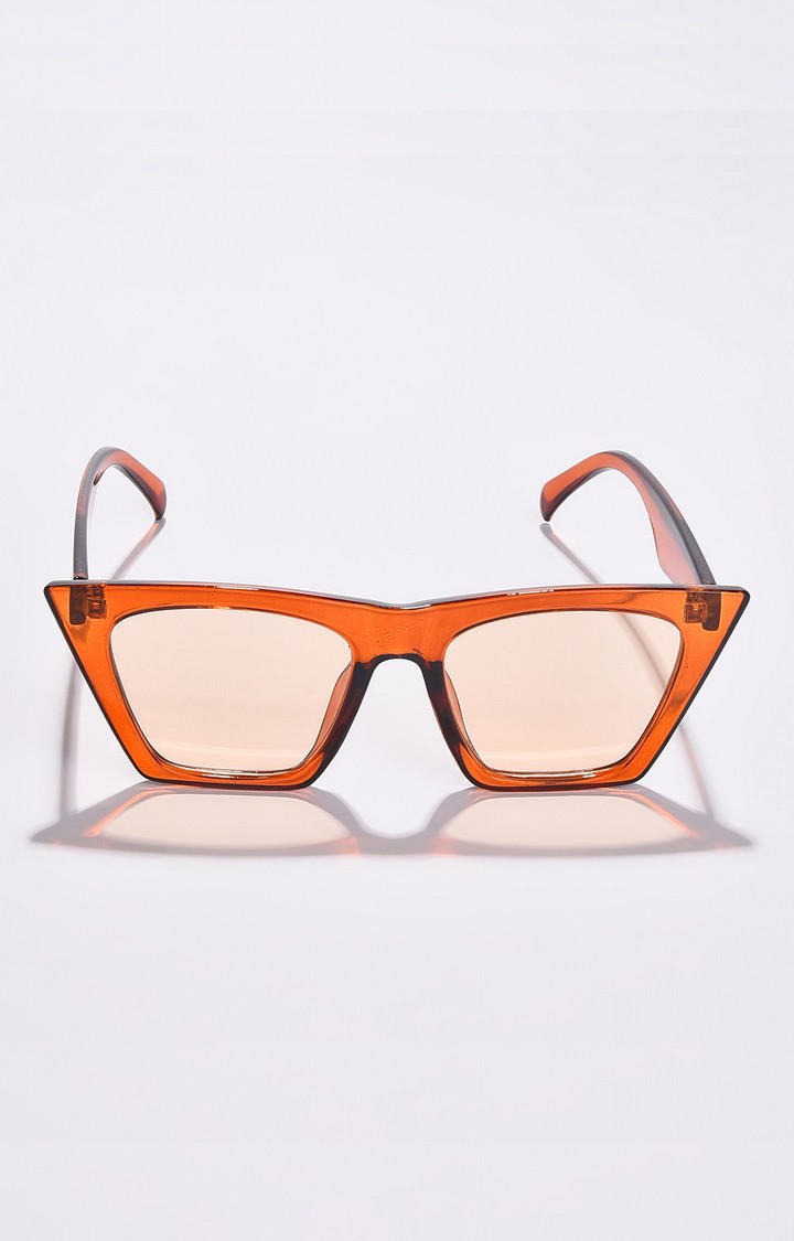 Haute Sauce By Campus Sutra Women Orange Lens & Orange Butterfly Sunglasses With Polarised And Uv Protected