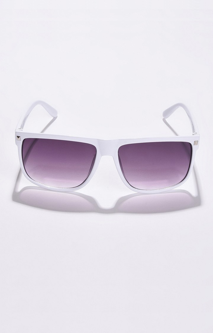 Haute Sauce By Campus Sutra Women Purple Lens & White Wayfarer Sunglasses With Uv Protected Lens