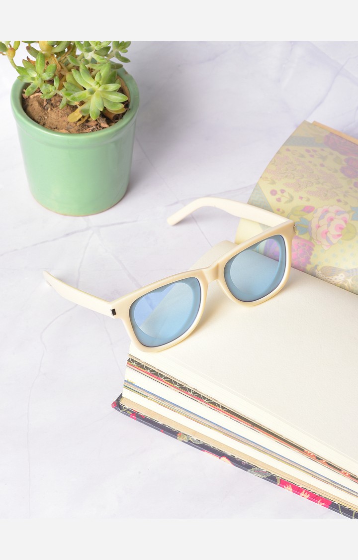 Haute Sauce By Campus Sutra Women Blue Lens & Cream Square Sunglasses Ss22_Hssg1021