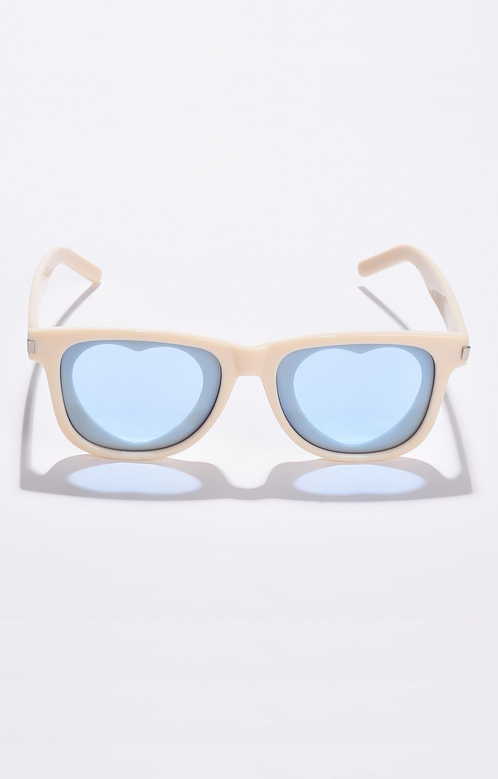 Haute Sauce By Campus Sutra Women Blue Lens & Cream Square Sunglasses Ss22_Hssg1021
