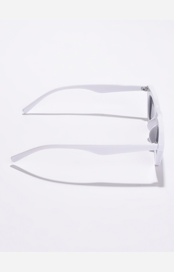 Haute Sauce By Campus Sutra Women Black Lens & White Rectangle Sunglasses With Uv Protected Lens