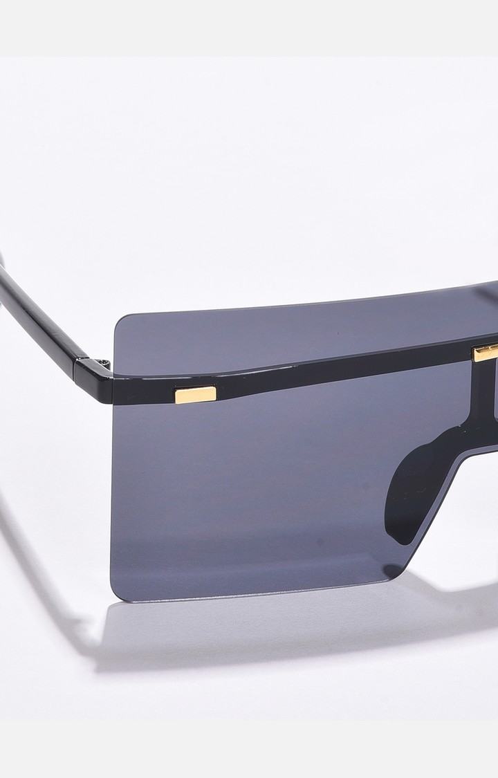 Haute Sauce By Campus Sutra Women Black Lens & Black Oversized Sunglasses With Uv Protected Lens