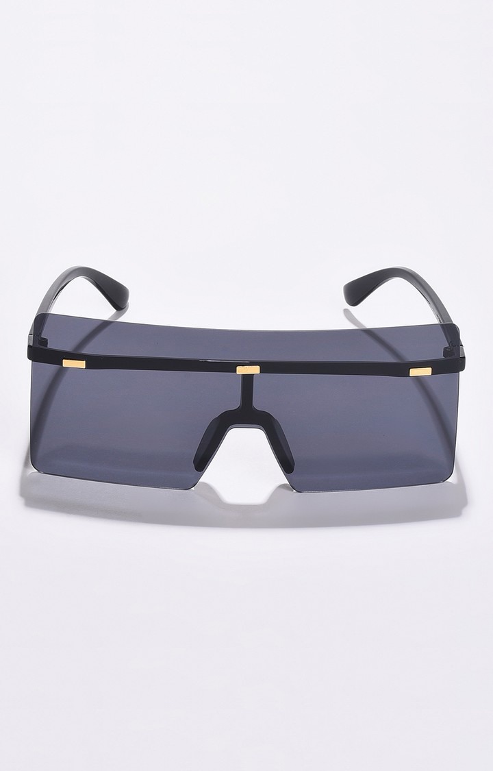 Haute Sauce By Campus Sutra Women Black Lens & Black Oversized Sunglasses With Uv Protected Lens