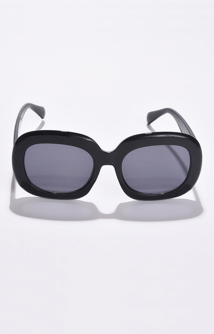 Haute Sauce By Campus Sutra Women Black Lens & Black Oversized Sunglasses With Uv Protected Lens