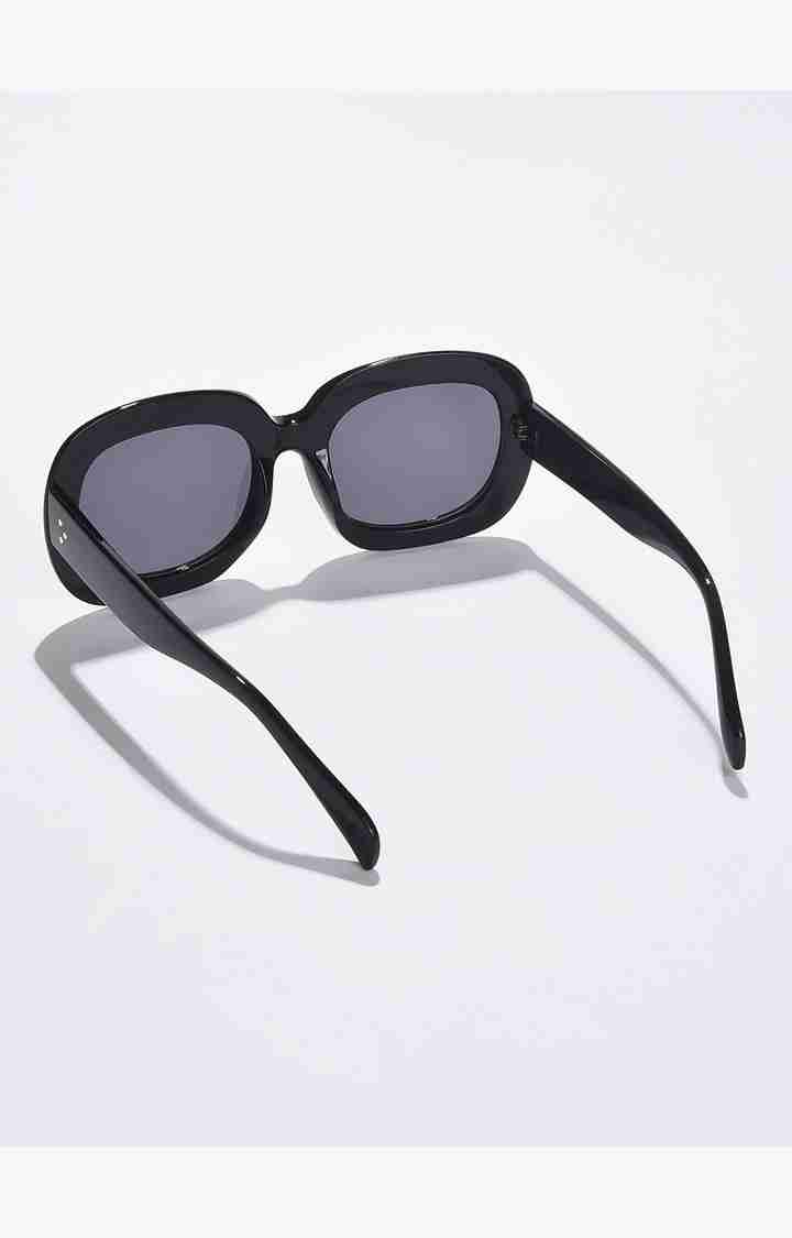 Haute Sauce By Campus Sutra Women Black Lens & Black Oversized Sunglasses With Uv Protected Lens