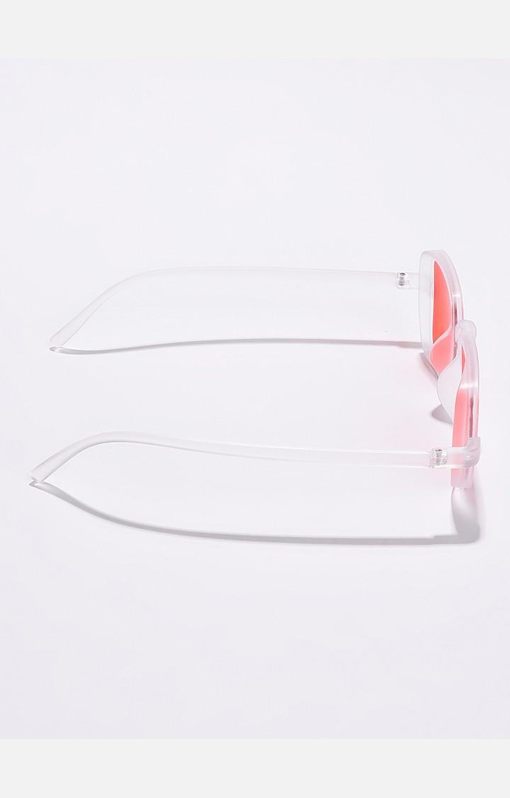 Haute Sauce By Campus Sutra Women Orange Lens & White Wayfarer Sunglasses With Uv Protected Lens