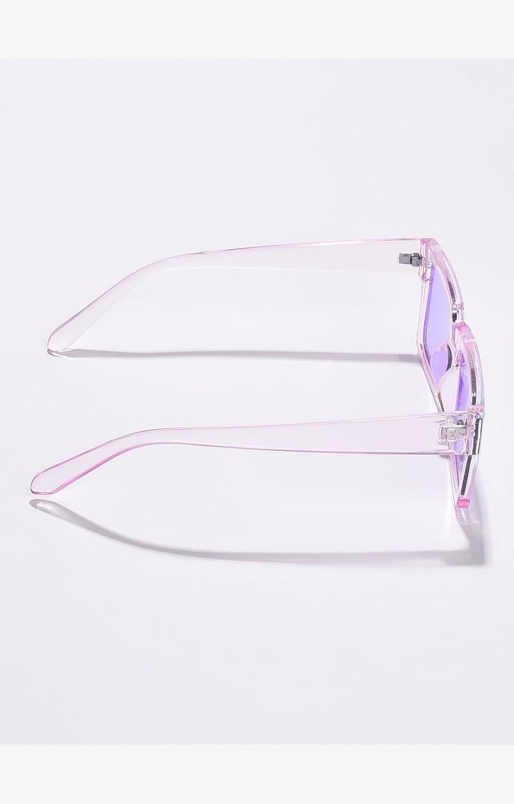 Haute Sauce By Campus Sutra Women Purple Lens & Transparent Rectangle Sunglass