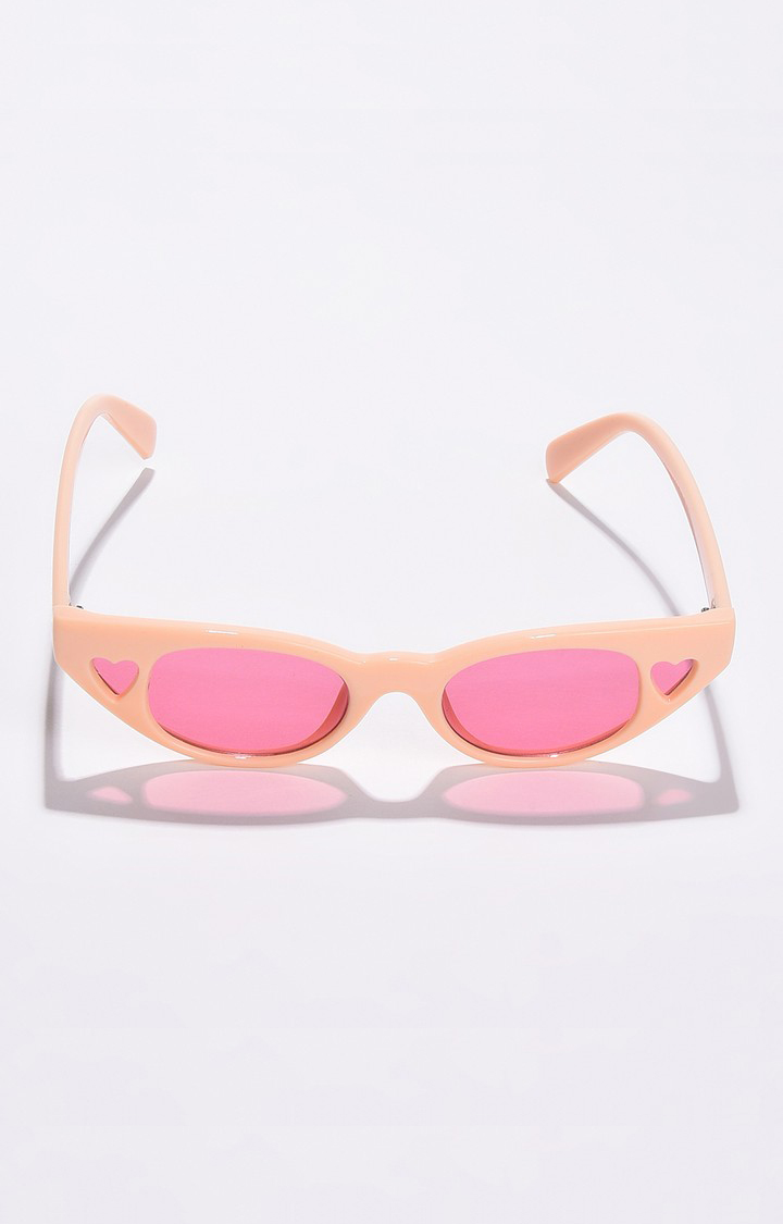 Haute Sauce By Campus Sutra Women Pink Lens & Red Cateye Sunglasses