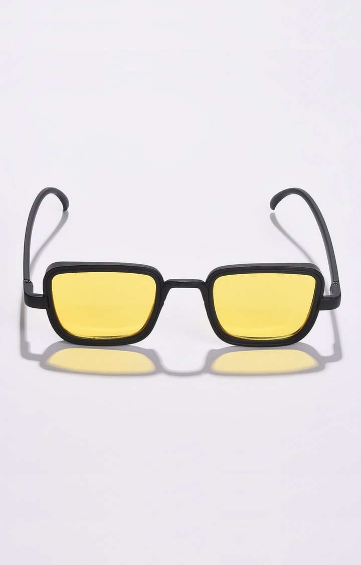 Haute Sauce By Campus Sutra Women Yellow Lens & Black Wayfarer Sunglasses With Polarised Lens