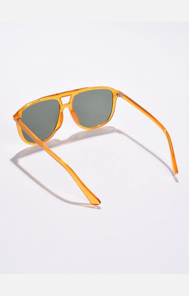 Haute Sauce By Campus Sutra Women Black Lens & Orange Aviator Sunglasses With Uv Protected Lens