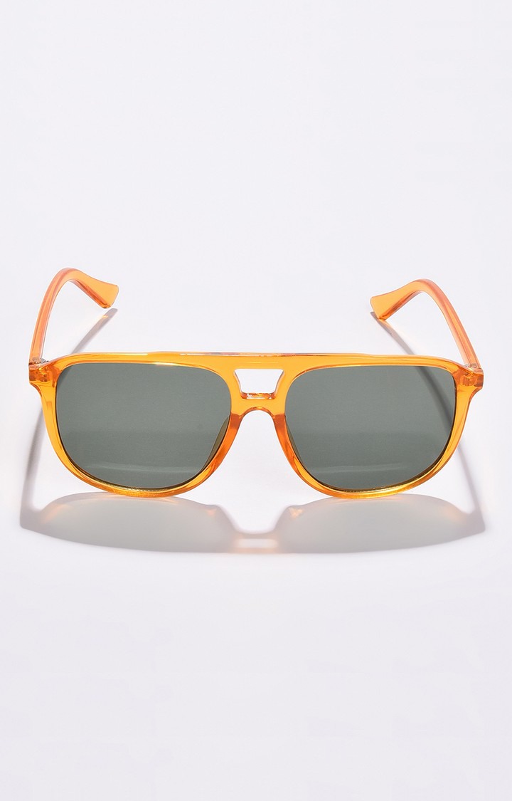 Haute Sauce By Campus Sutra Women Black Lens & Orange Aviator Sunglasses With Uv Protected Lens