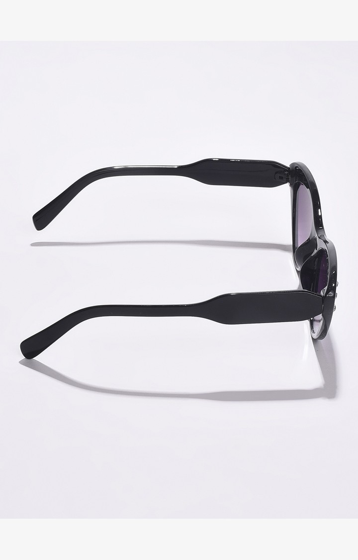 Haute Sauce By Campus Sutra Women Purple Lens & Black Cateye Sunglasses With Polarised Lens