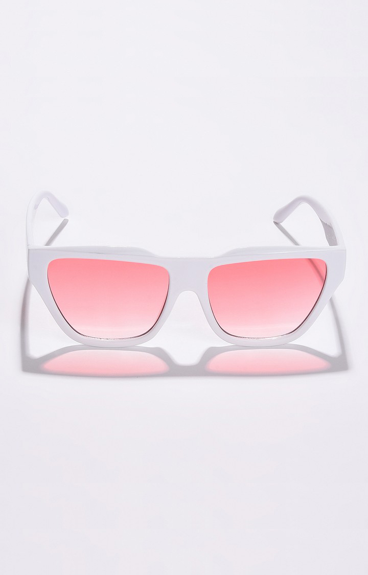 Haute Sauce By Campus Sutra Women Pink Lens & White Cateye Sunglasses