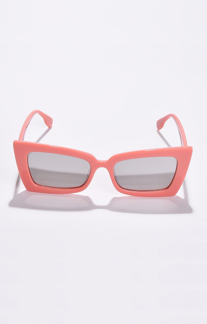 Haute Sauce By Campus Sutra Women Black Lens & Pink Butterfly Sunglasses With Polarised Lens