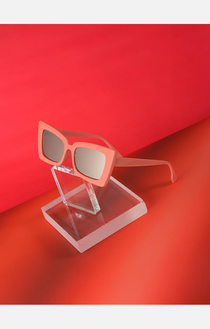 Haute Sauce By Campus Sutra Women Black Lens & Pink Butterfly Sunglasses With Polarised Lens