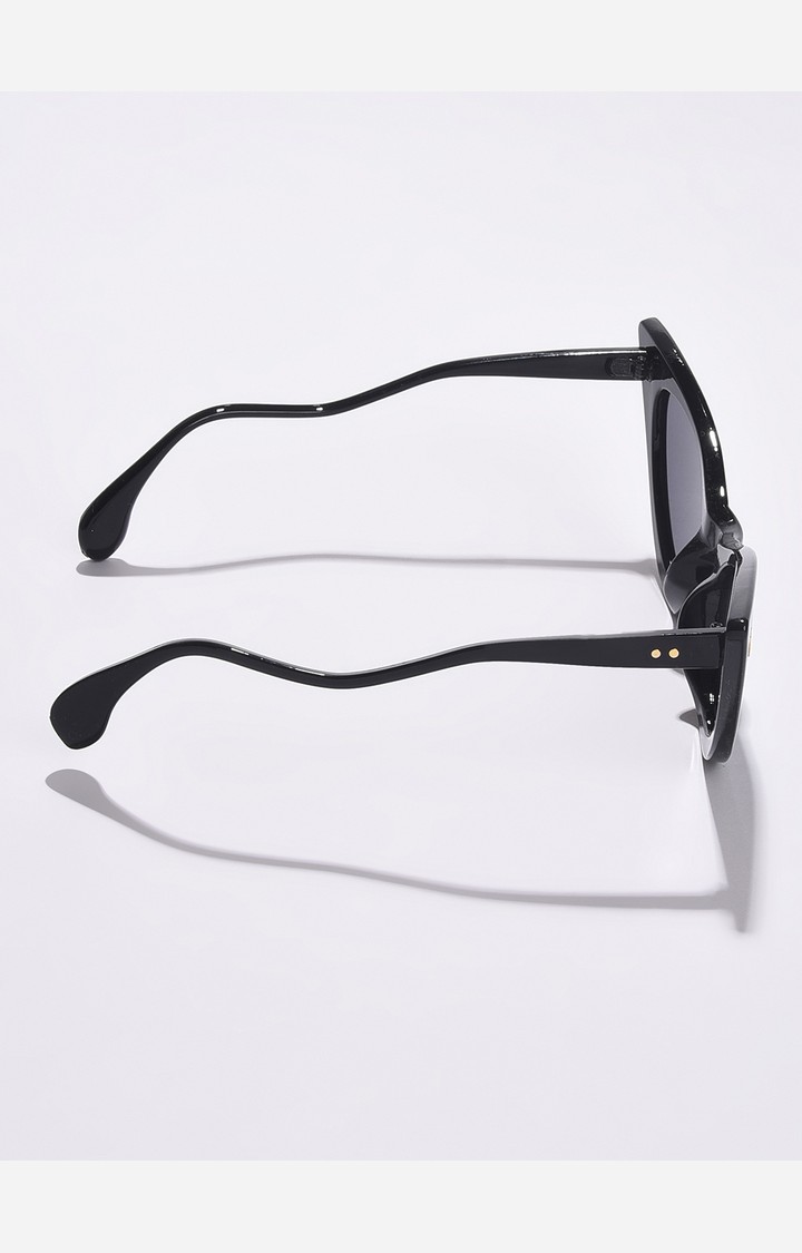 Haute Sauce By Campus Sutra Women Black Lens & Black Cateye Sunglasses With Polarised And Uv Protected Lens