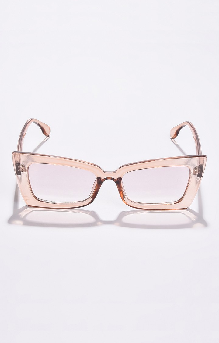 Haute Sauce By Campus Sutra Women Pink Lens & Peachy Transparent Butterfly Sunglasses