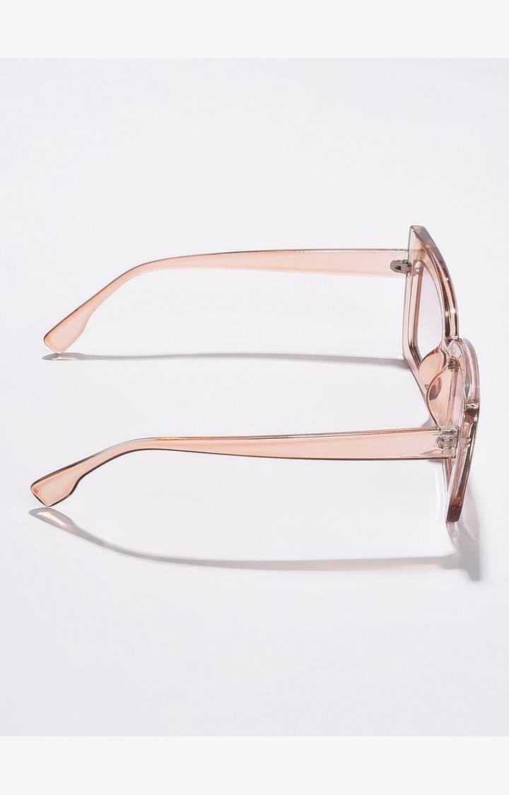 Haute Sauce By Campus Sutra Women Pink Lens & Peachy Transparent Butterfly Sunglasses