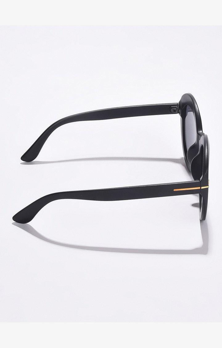 Haute Sauce By Campus Sutra Women Black Lens & Black Oval Sunglasses With Polarised And Uv Protected Lens