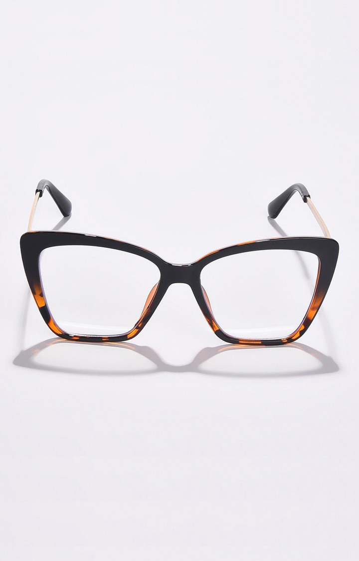 Haute Sauce By Campus Sutra Women Clear Lens & Brown Butterfly Sunglasses With Polarised Lens