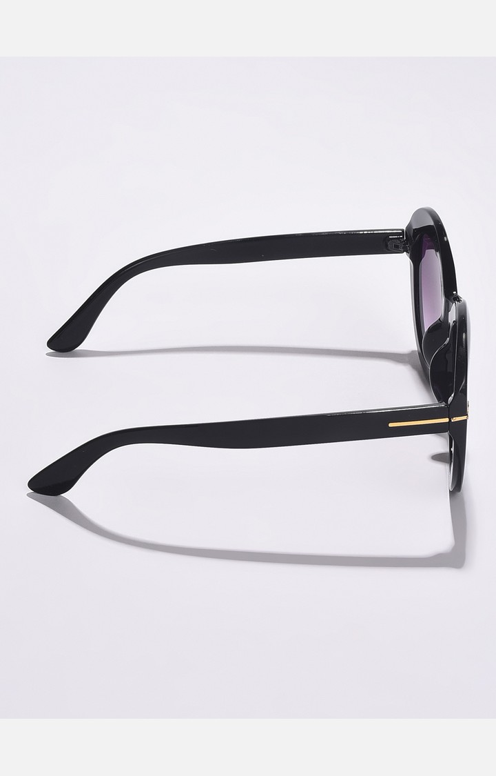 Haute Sauce By Campus Sutra Women Purple Lens & Black Oval Sunglasses With Uv Protected Lens