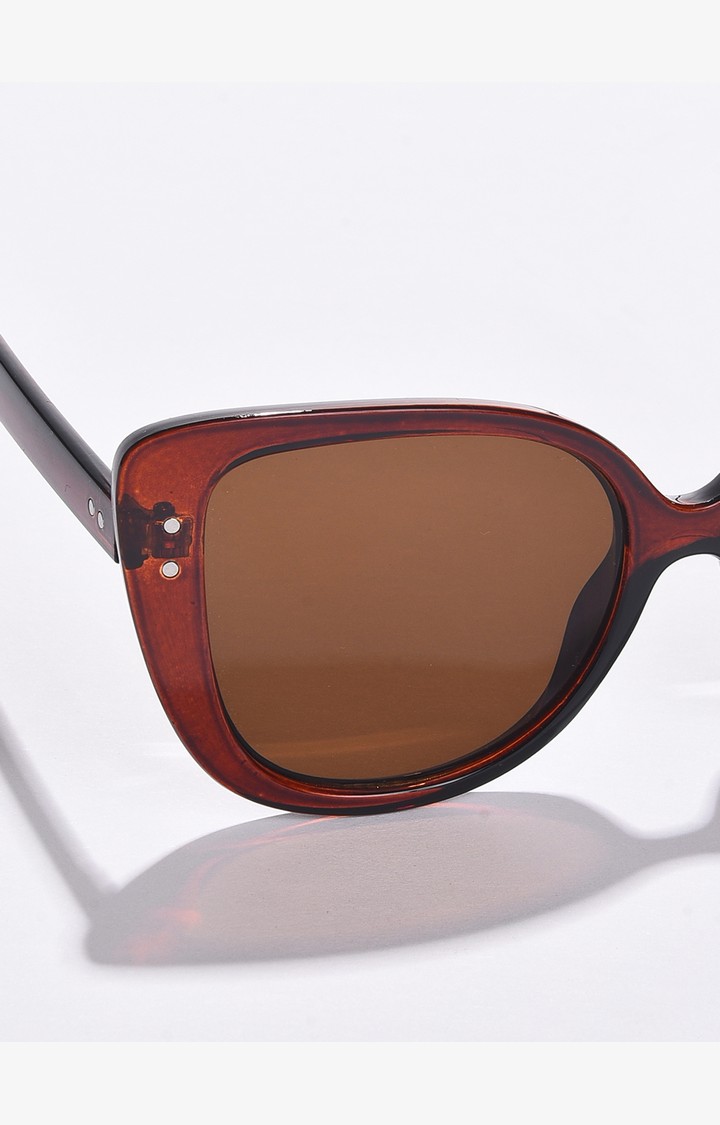 Haute Sauce By Campus Sutra Women Brown Lens & Brown Butterfly Sunglasses With Uv Protected Lens
