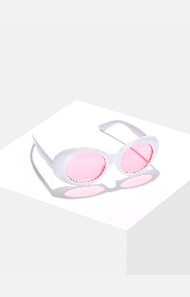 Haute Sauce By Campus Sutra Women Pink Lens & White Oval Sunglass Ss22_Hssg1091