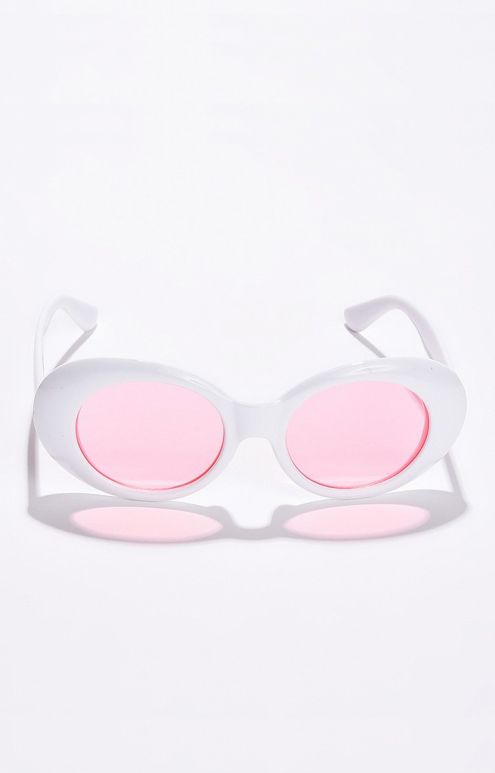 Haute Sauce By Campus Sutra Women Pink Lens & White Oval Sunglass Ss22_Hssg1091