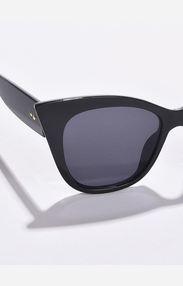 Haute Sauce By Campus Sutra Women Black Lens & Black Cateye Sunglasses With Uv Protected Lens
