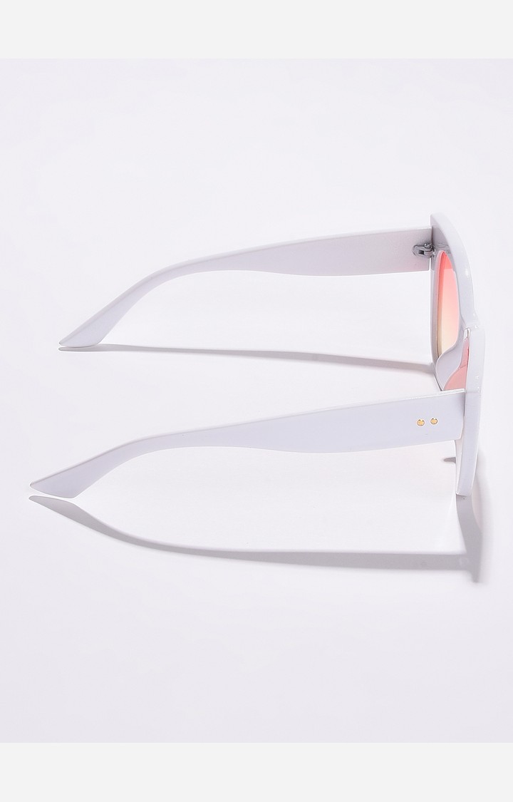 Haute Sauce By Campus Sutra Women Pink Lens & White Cateye Sunglasses With Polarised Lens