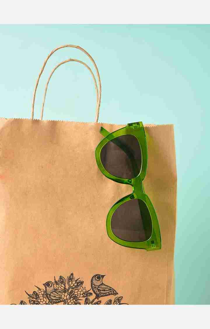 Haute Sauce By Campus Sutra Women Black Lens & Green Butterfly Sunglasses Ss22_Hssg1102