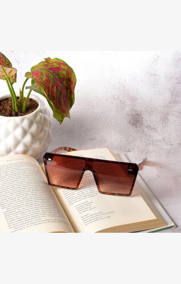 Haute Sauce By Campus Sutra Women Brown Lens & Brown Oversized Sunglasses Ss22_Hssg1106