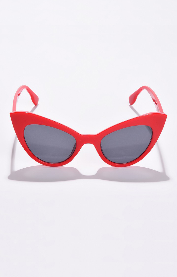 Haute Sauce By Campus Sutra Women Black Lens & Red Cateye Sunglasses Ss22_Hssg1108