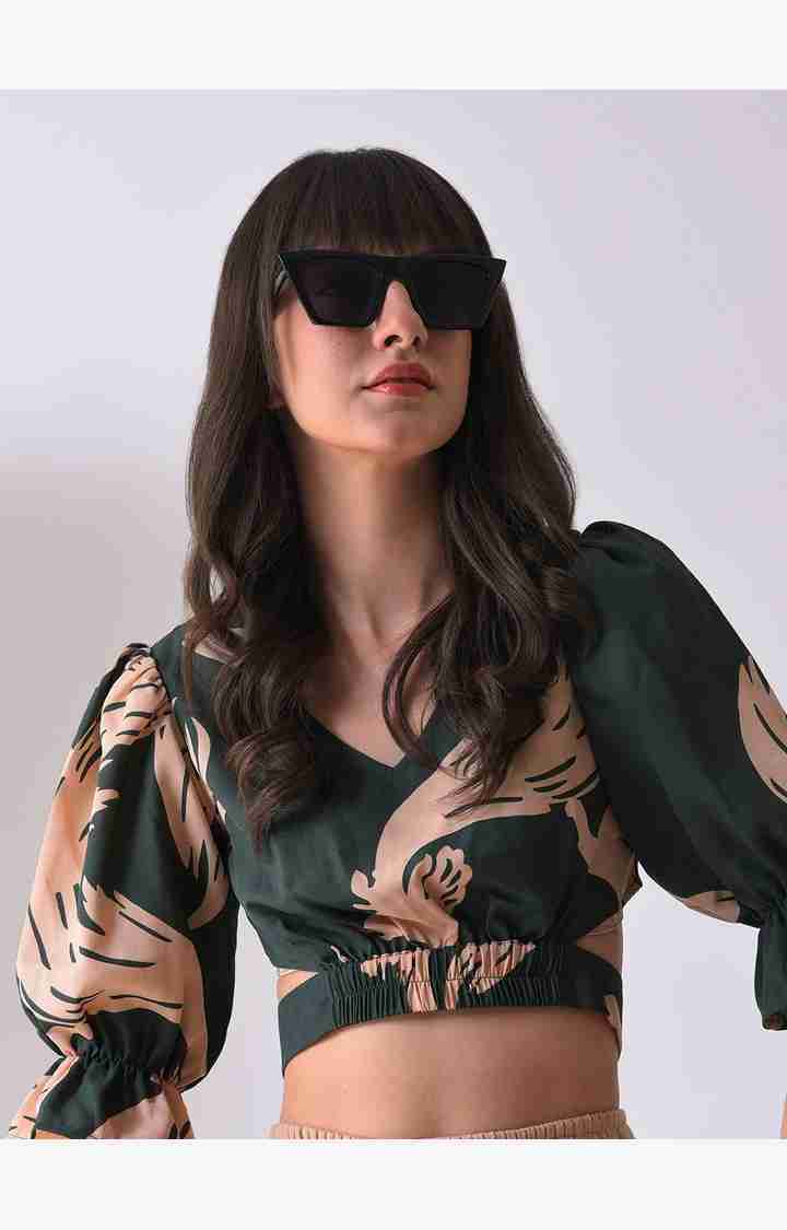 Haute Sauce By Campus Sutra Women Black Lens & Black Butterfly Sunglasses With Uv Protected Lens