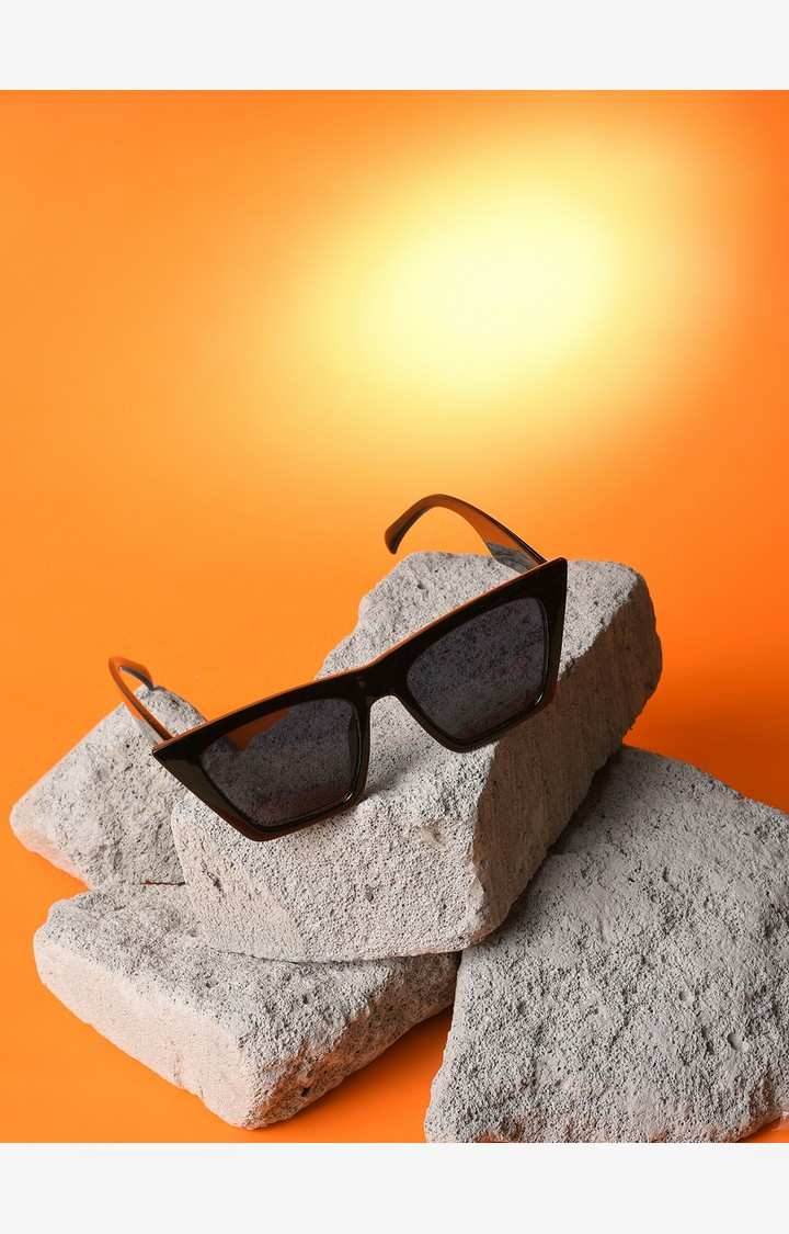 Haute Sauce By Campus Sutra Women Black Lens & Black Butterfly Sunglasses With Uv Protected Lens