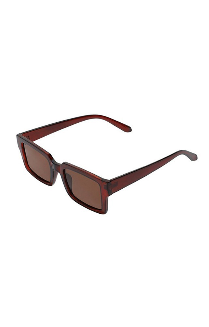 Haute Sauce By Campus Sutra Women Brown Lens & Brown Rectangle Sunglasses With Uv Protected Lens