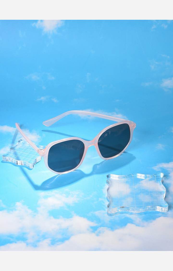 Haute Sauce By Campus Sutra Women Black Lens & Pink Oval Sunglasses With Uv Protected Lens