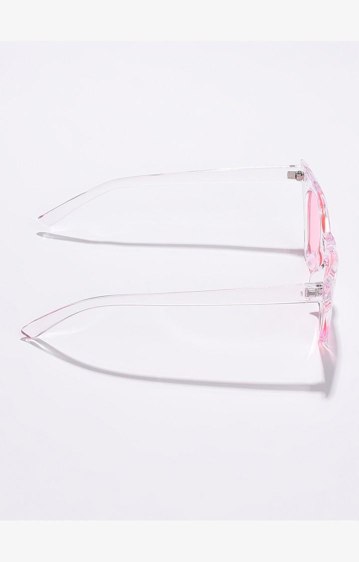 Haute Sauce By Campus Sutra Women Pink Lens & Transparent Cateye Sunglasses Ss22_Hssg1125