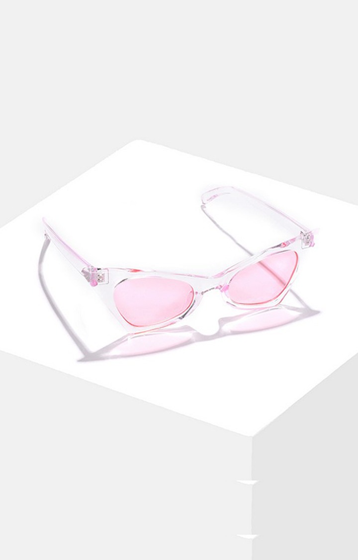 Haute Sauce By Campus Sutra Women Pink Lens & Transparent Cateye Sunglasses Ss22_Hssg1125