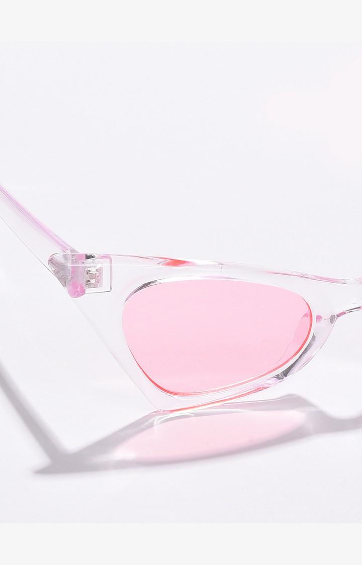 Haute Sauce By Campus Sutra Women Pink Lens & Transparent Cateye Sunglasses Ss22_Hssg1125