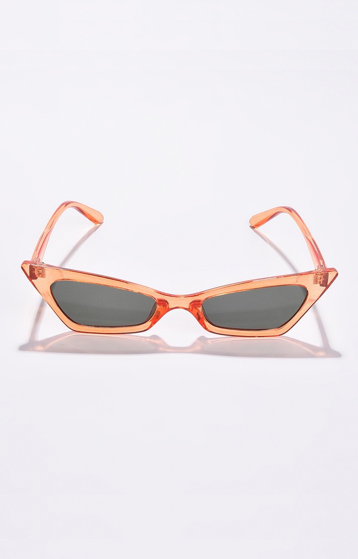 Haute Sauce By Campus Sutra Women Black Lens & Orange Cateye Sunglasses With Polarised Lens