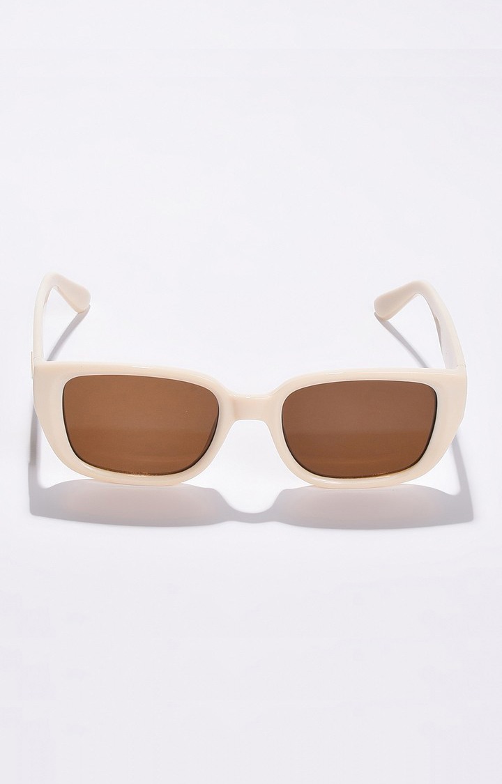 Haute Sauce By Campus Sutra Women Brown Lens & Brown Rectangle Sunglasses With Uv Protected Lens