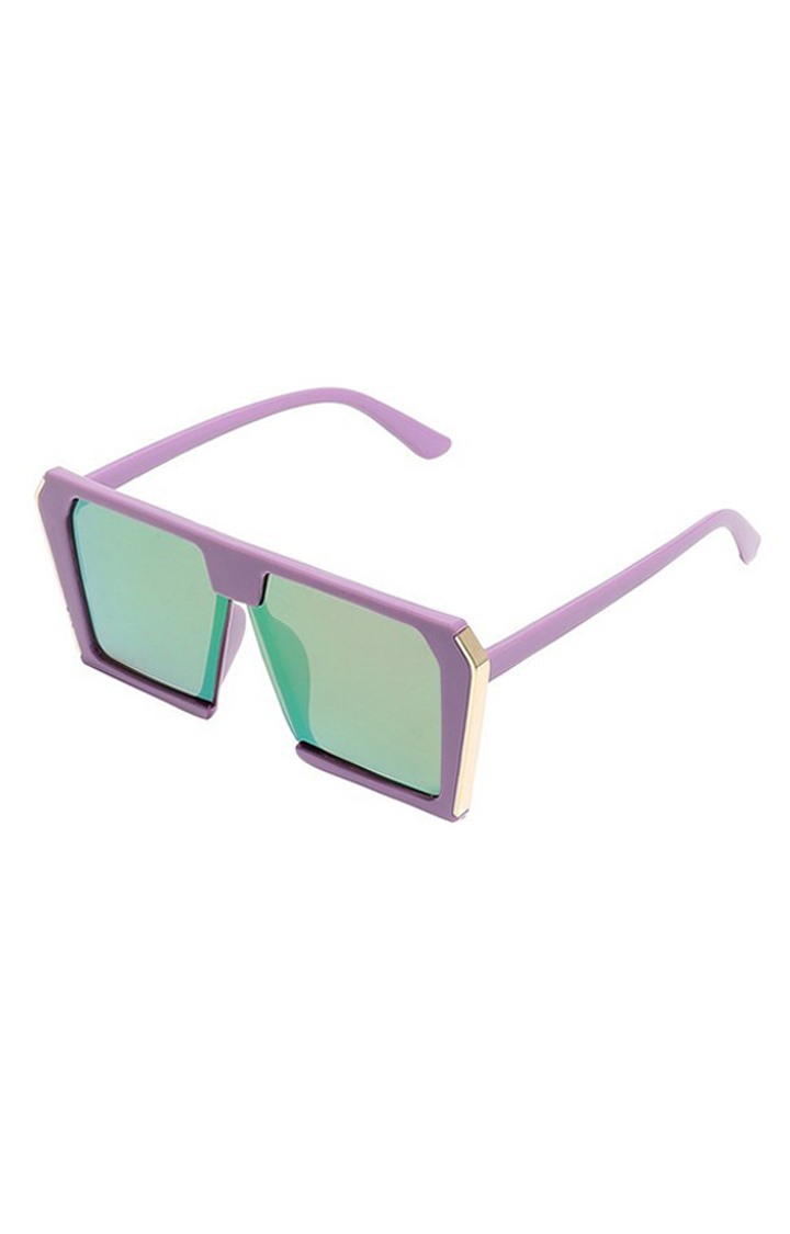 Haute Sauce By Campus Sutra Women Black Lens & Purple Rectangle Sunglasses With Uv Protected Lens