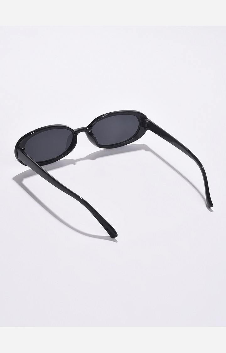 Haute Sauce By Campus Sutra Women Black Lens & Black Oval Sunglasses With Uv Protected Lens