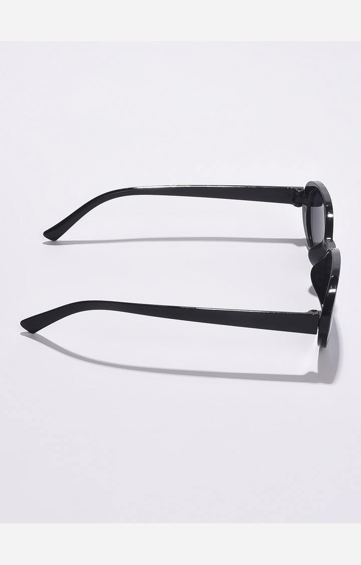 Haute Sauce By Campus Sutra Women Black Lens & Black Oval Sunglasses With Uv Protected Lens