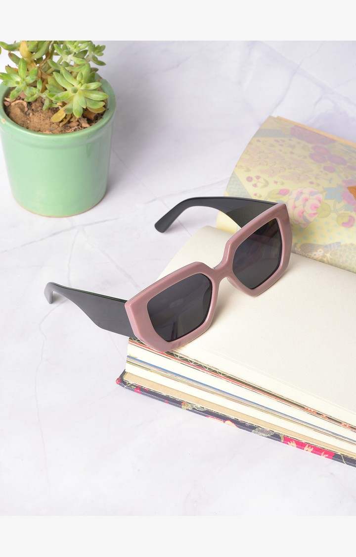 Haute Sauce By Campus Sutra Women Black Lens & Brown Wayfarer Sunglasses Ss22_Hssg1142