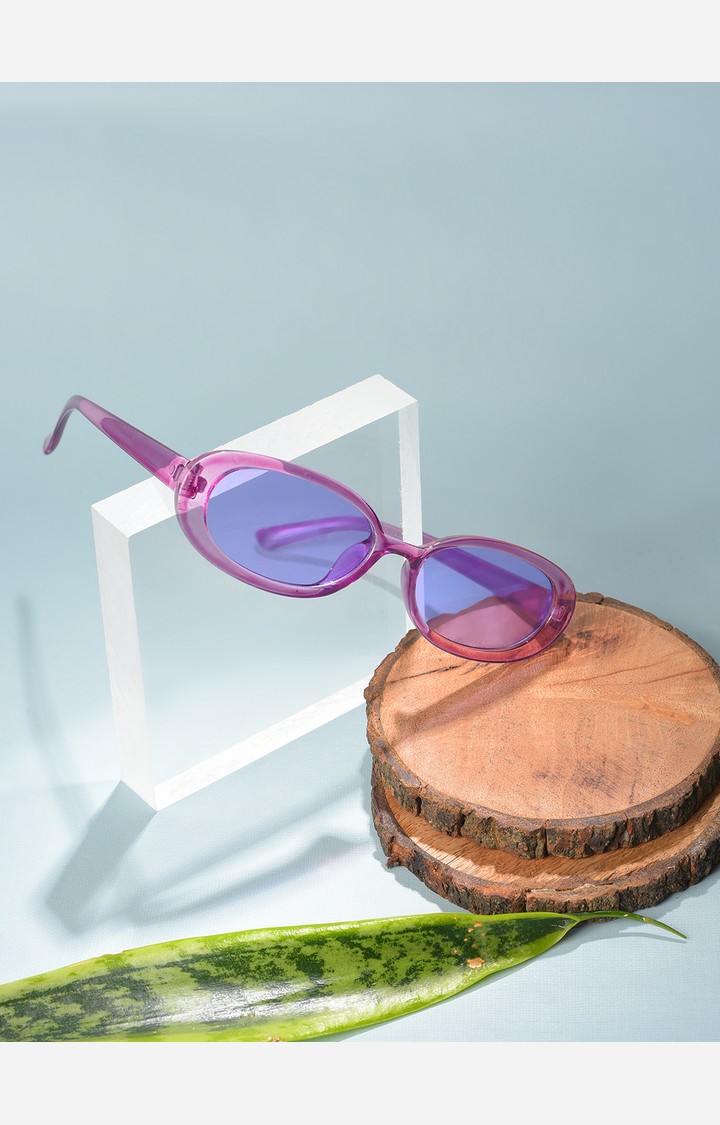 Haute Sauce By Campus Sutra Women Purple Lens & Purple Oval Sunglasses With Polarised Lens