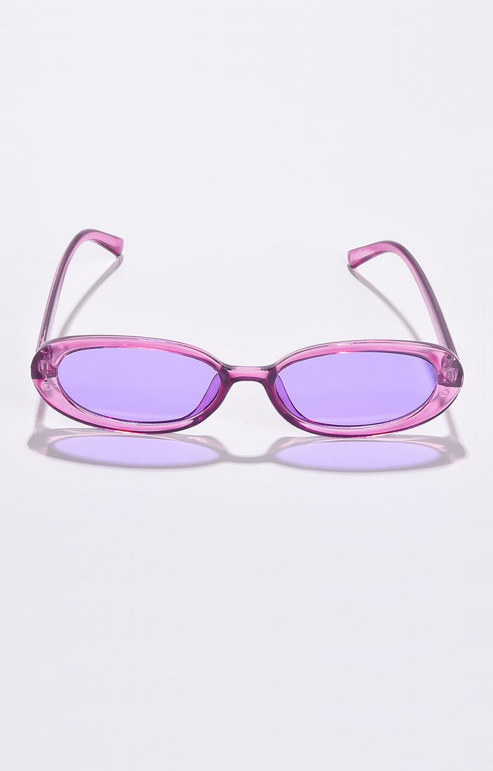 Haute Sauce By Campus Sutra Women Purple Lens & Purple Oval Sunglasses With Polarised Lens