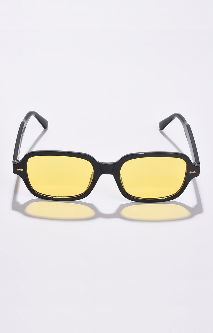 Haute Sauce By Campus Sutra Women Yellow Lens & Black Oval Sunglasses With Polarised Lens