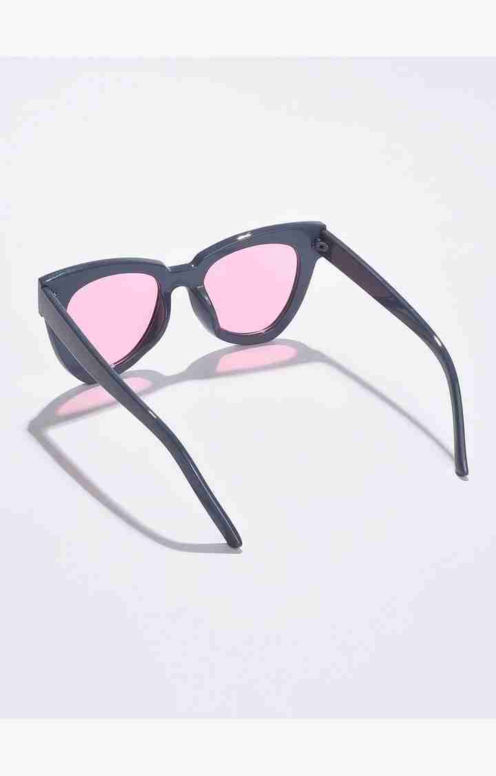 Haute Sauce By Campus Sutra Women Pink Lens & Black Cateye Sunglasses With Polarised Lens